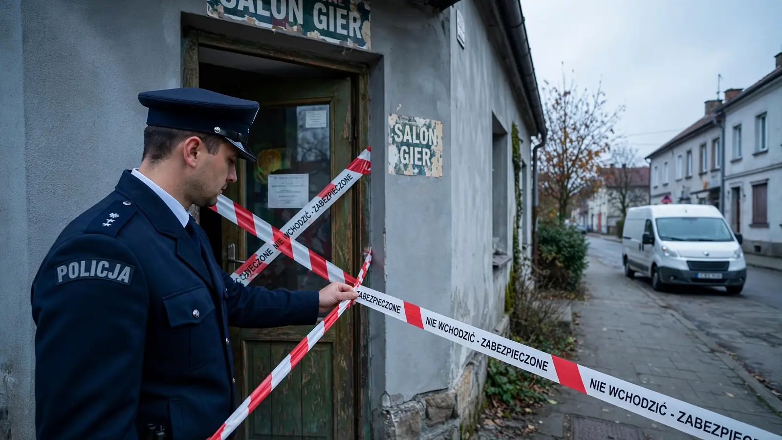 Policja zamyka nielegalny lokal taśmą